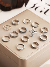 13pcs Snake Decor Flower Ring Set Sai Feel